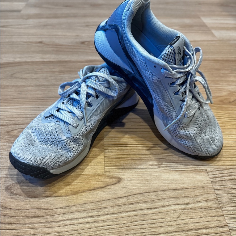 Reebok Light Gray and Blue Women's Athletic Shoes